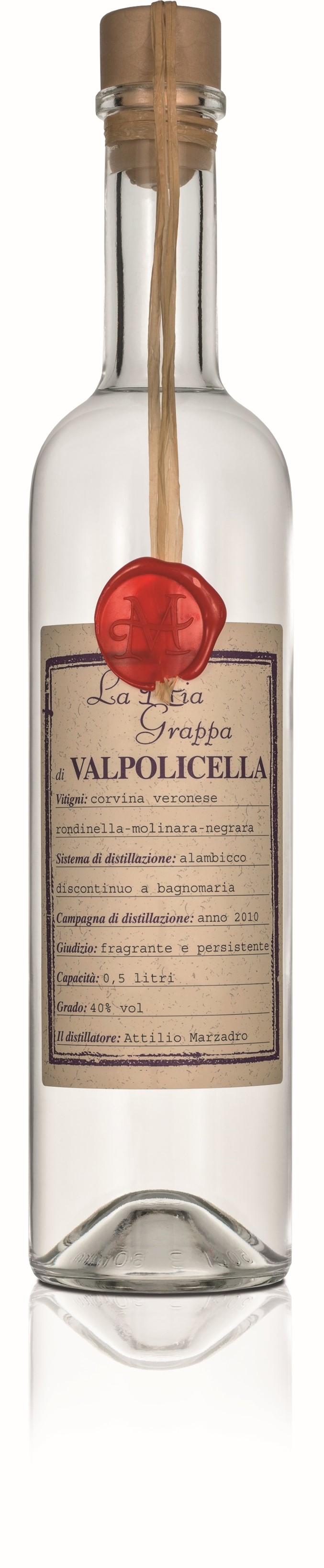 La Mia | | 0,5l Grappa Valpolicella di 40% Marzadro Vino Italia